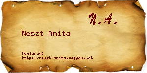 Neszt Anita névjegykártya